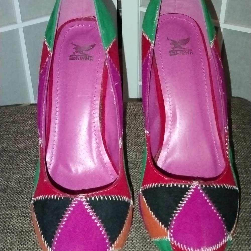 Colorful Patchwork Women's Heels - image 6